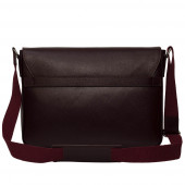 Geanta office pentru laptop 15" si documente din piele naturala safiano DiAmanti Benevento Bordo